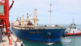 印尼海螺孔雀港码头首条五万吨熟料船成功靠泊