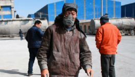 示范田间为领导参观修水泥路太堵水泥人的心