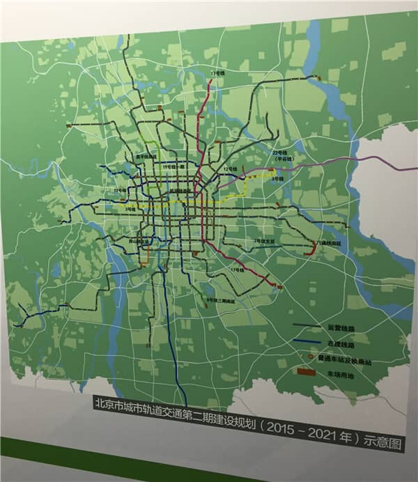 图2北京市城市轨道交通第二期建设规划(2015-2021)示意图
