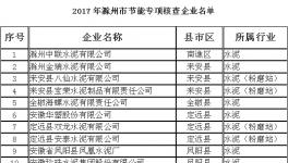 滁州市经信委将开展水泥行业节能专项监察