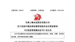 上峰水泥生产副总等四人被公安局立案并采取刑事强制措施