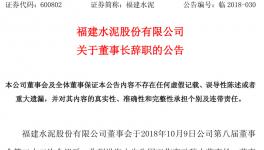 福建水泥董事长辞职