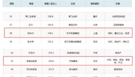 福布斯中国富豪榜的400位富豪中3家水泥厂入围