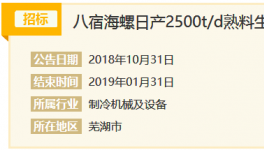 八宿海螺日产2500t/d熟料生产线篦冷机采购国际招标