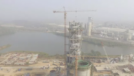 中尼合作一条6000t/d熟料水泥生产线窑尾框架顺利封顶