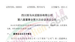 四川双马水泥高层人事变动！