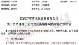 疫情影响，万年青多家子公司停工停产！