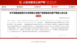 关于益阳南方水泥破产清算案选任破产管理人的公告